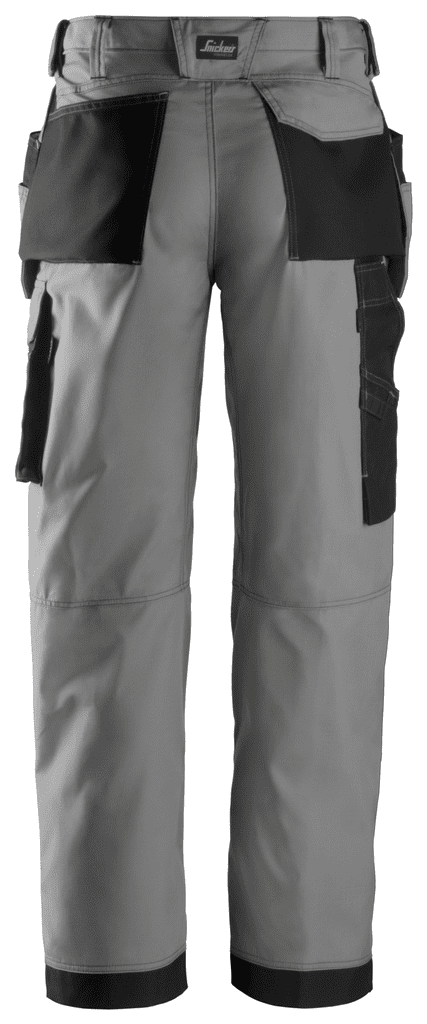 Snickers 3213 Craftsmen Holster Pocket Work Trousers Rip-Stop GREY FREE BEANIE 
